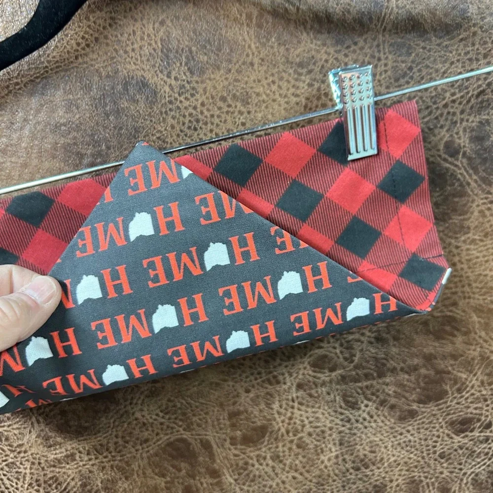 Buffalo‎ Plaid Red Black Ohio Home State Dog Pet. Fits over collar